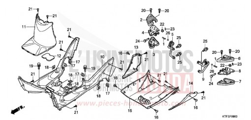 TOLE DE PLANCHER/MARCHEPIED SELLE TANDEM SH125C de 2012